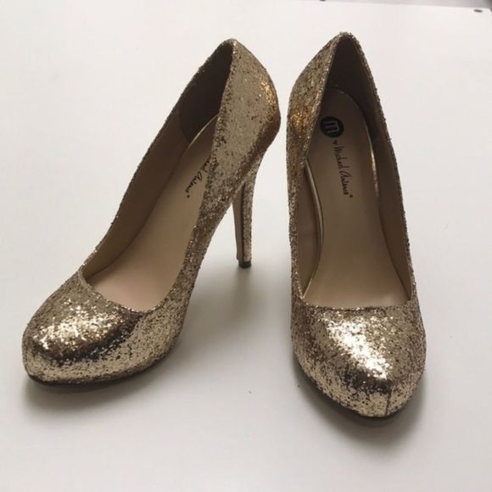 Michael Antonio Gold Glitter Women's Heels